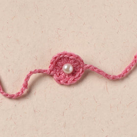 Flower - Handmade Crochet Pearl Work Rakhi 22