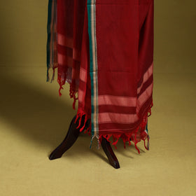 Red - dharwad mercerised cotton dupatta with border 80