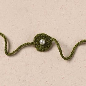 Flower - Handmade Crochet Pearl Work Rakhi 24