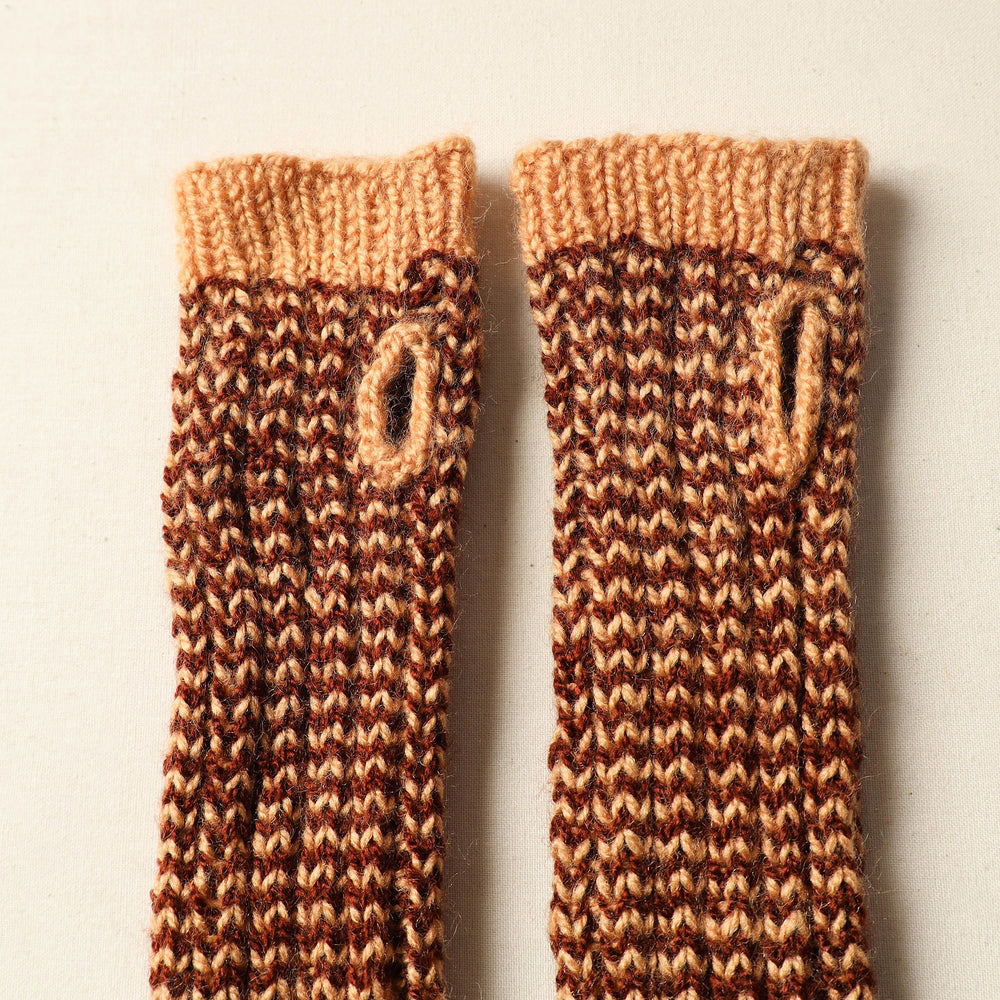 Brown - Kumaun Hand Knitted Woolen Hand Warmer 100