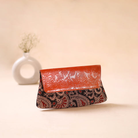 Embossed Leather Flap Hand Print Clutch  29