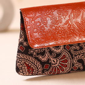 Embossed Leather Flap Hand Print Clutch  29