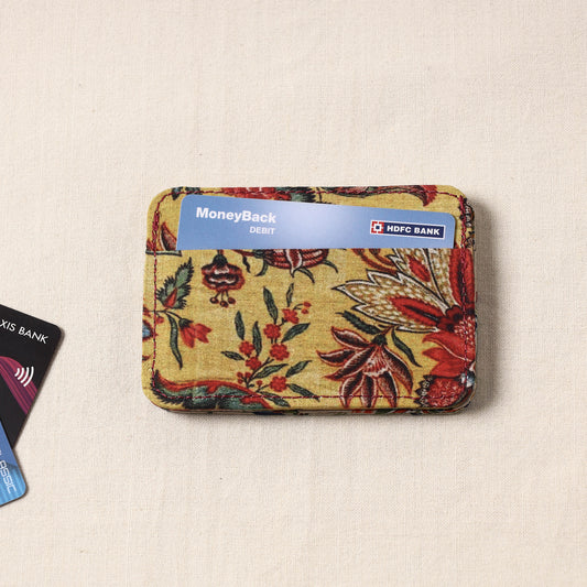 Floral Printed Handcrafted Leather Card Holder