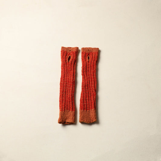 Orange - Kumaun Hand Knitted Woolen Hand Warmer 103