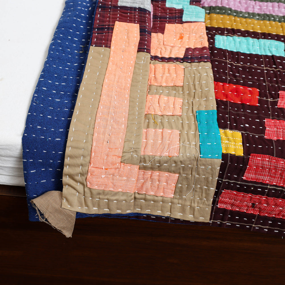 Tagai Patchwork Quilt / Gudri / Blanket (90 X 60 IN) 04