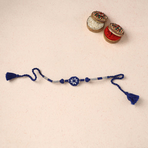 Handmade Patwa Thread & Mirror Work Rakhi 01