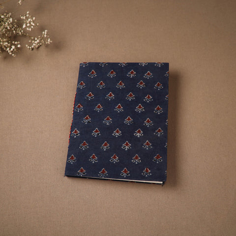 Blue - Handmade Paper Notebook in Ajrakh Cover (9 x 7 in) 74