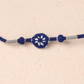 Flower - Handmade Patwa Thread & Mirror Work Rakhi 01