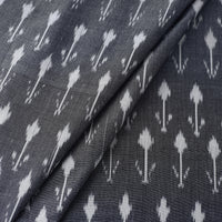 Grey - Mercerised Cotton Pochampally Ikat Fabric 01