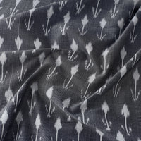 Grey - Mercerised Cotton Pochampally Ikat Fabric 01