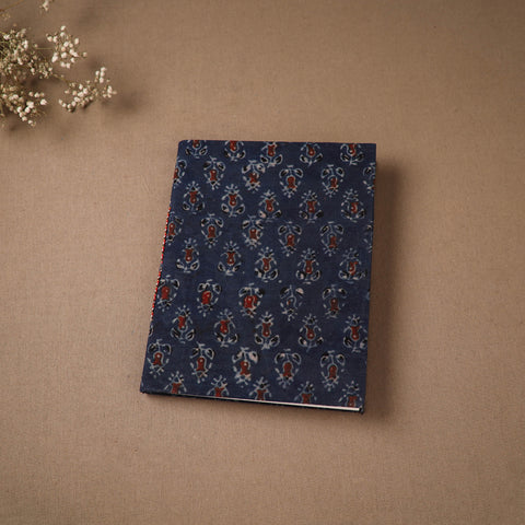 Blue - Handmade Paper Notebook in Ajrakh Cover (9 x 7 in) 76