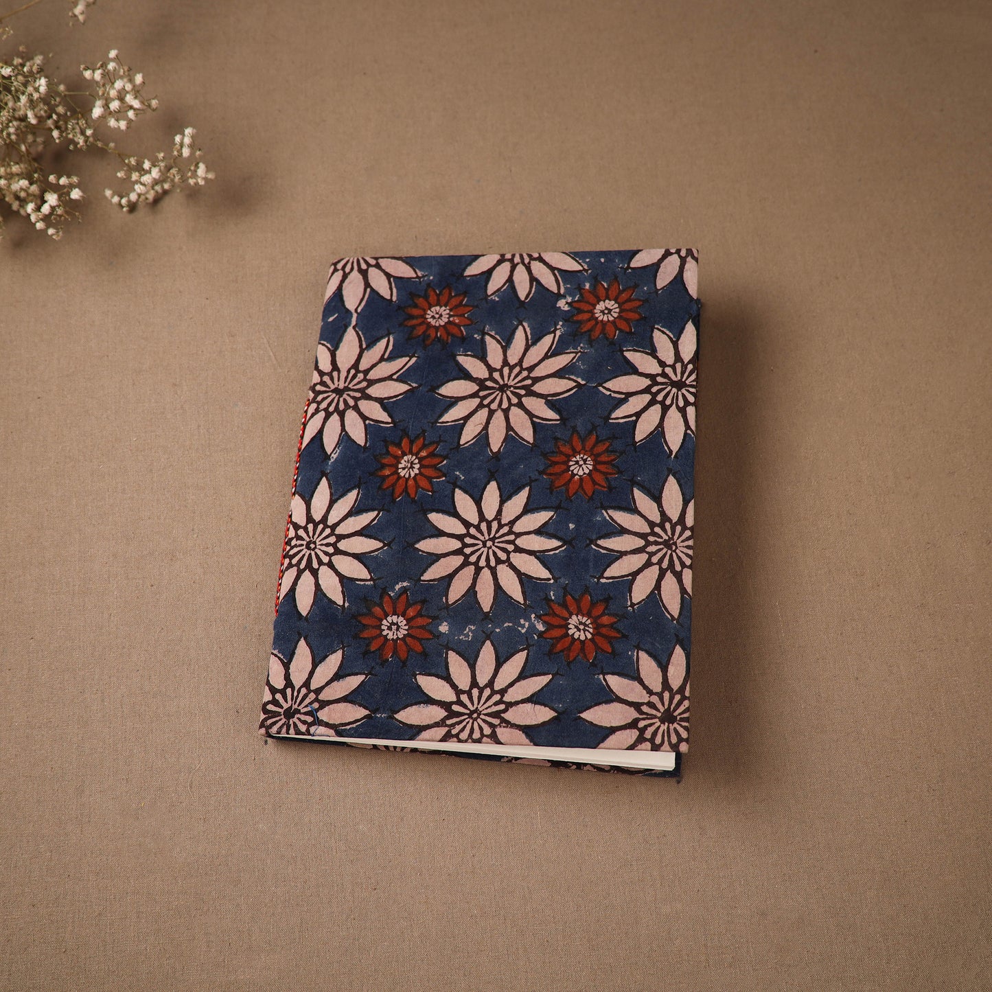 Handmade Paper Notebook in Ajrakh Cover (9 x 7 in) 77