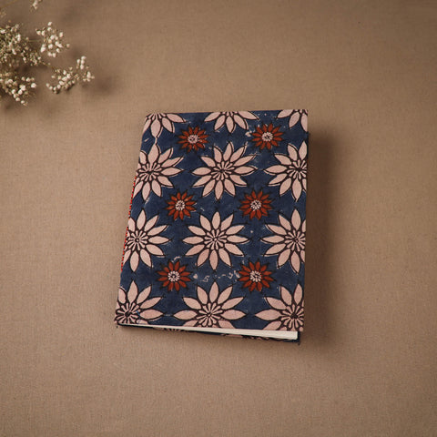 Blue - Handmade Paper Notebook in Ajrakh Cover (9 x 7 in) 77