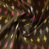 Brown - Mercerised Cotton Pochampally Ikat Fabric 04