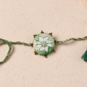 Handmade Thread & Mirror Work Rakhi 08