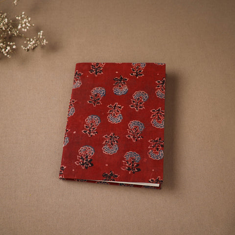 Red - Handmade Paper Notebook in Ajrakh Cover (9 x 7 in) 82