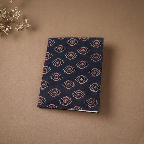 Blue - Handmade Paper Notebook in Ajrakh Cover (9 x 7 in) 84
