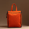 Orange Handcrafted Cotton Shopping Bag 05