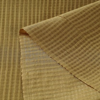 Yellow - Vidarbha Tussar Silk Checks Handloom Fabric