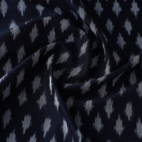 Black - Mercerised Cotton Pochampally Ikat Fabric 07