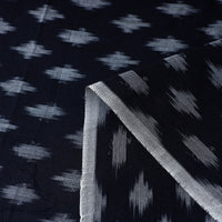 Black - Mercerised Cotton Pochampally Ikat Fabric 07