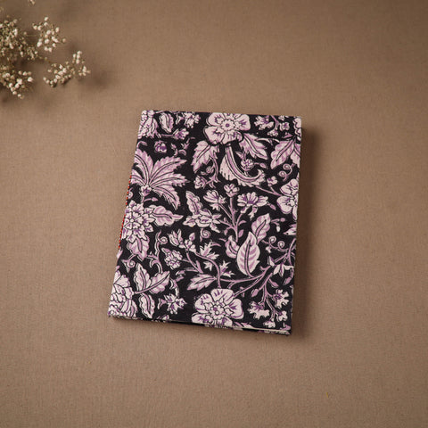 Black - Handmade Paper Notebook in Floral Cover (9 x 7 in) 139