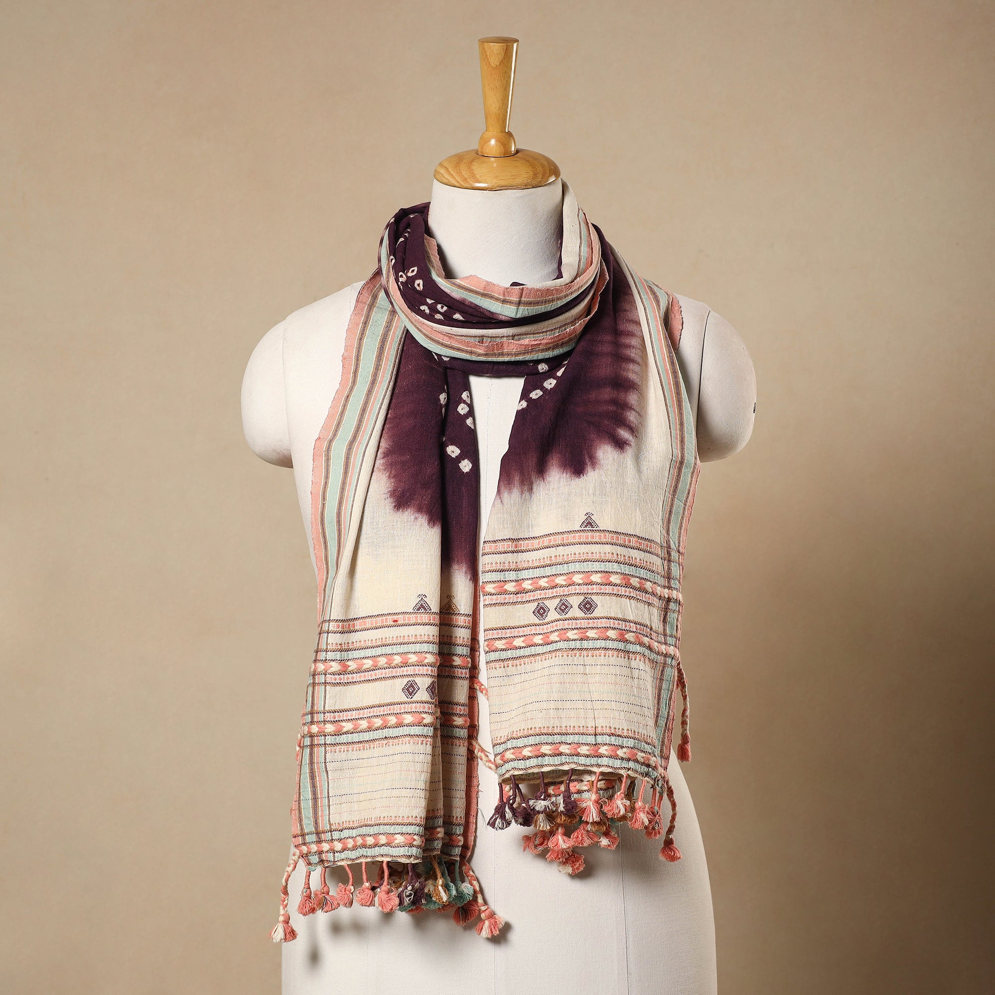 Kutch Bhujodi Weaving Handwoven Organic Kala Cotton Stole