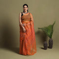  Orange Tie-Dye Kota Doria Cotton Leheriya Saree