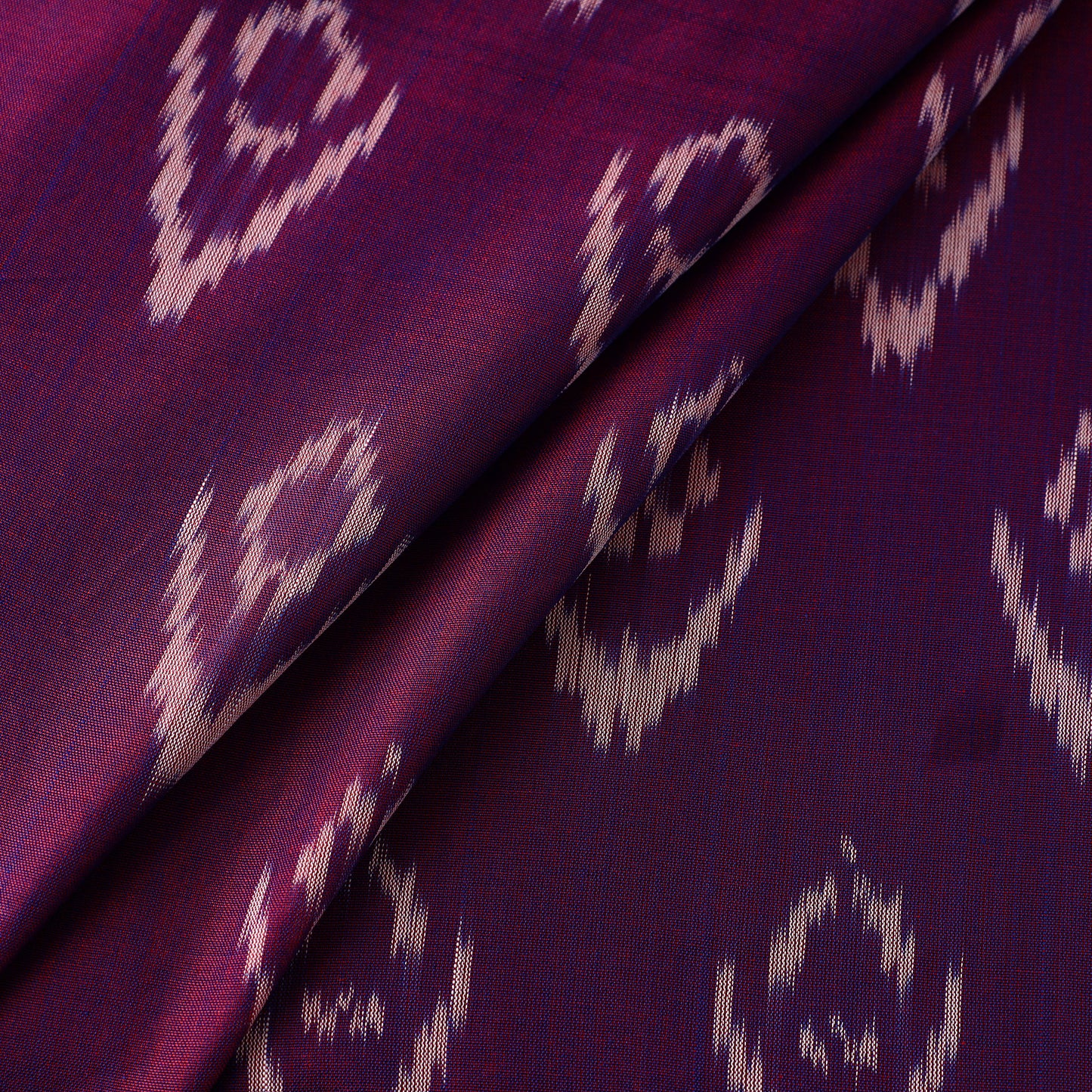 Purple - Mercerised Cotton Pochampally Ikat Fabric 09