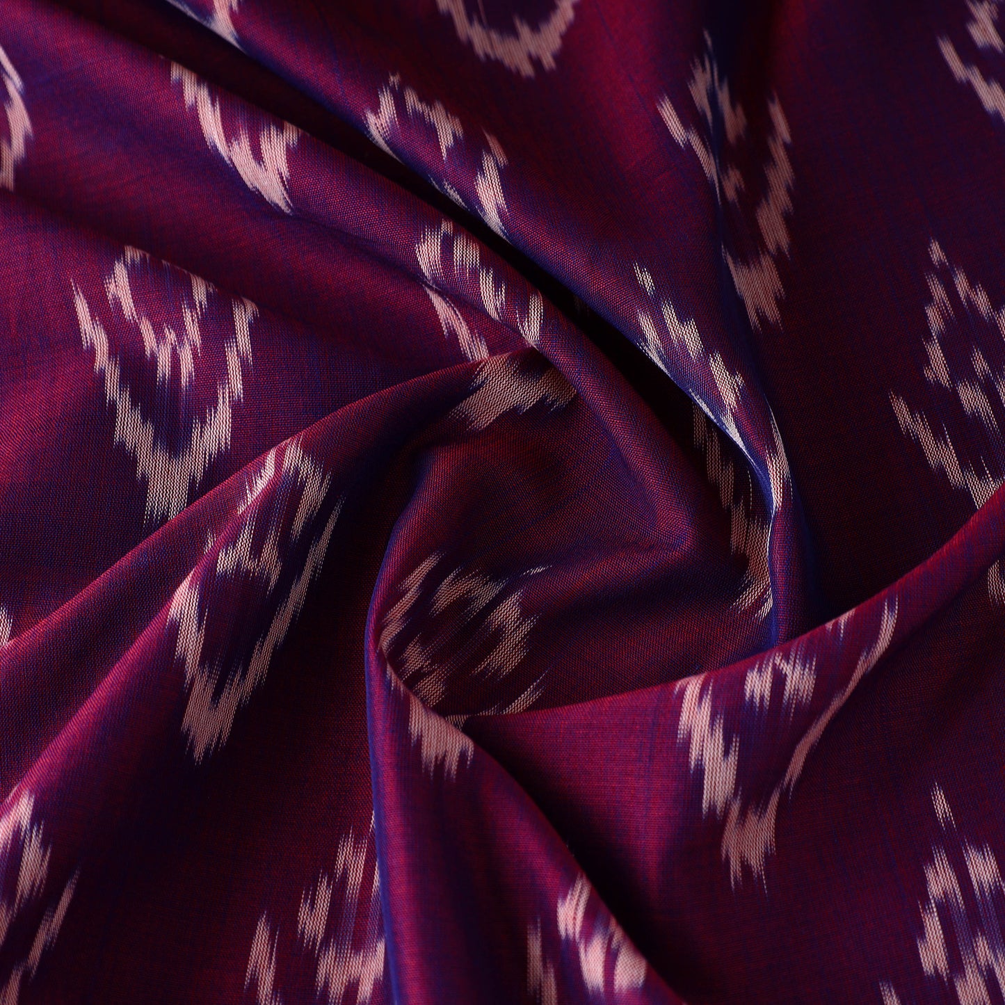 Purple - Mercerised Cotton Pochampally Ikat Fabric 09