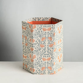  Floral Printed Handcrafted Collapsible Waste Paper Bin 