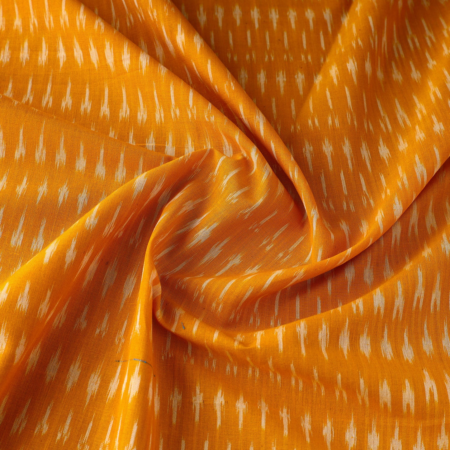 Orange - Mercerised Cotton Pochampally Ikat Fabric 10