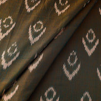 Green - Mercerised Cotton Pochampally Ikat Fabric 11