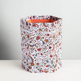  Floral Printed Handcrafted Collapsible Waste Paper Bin 