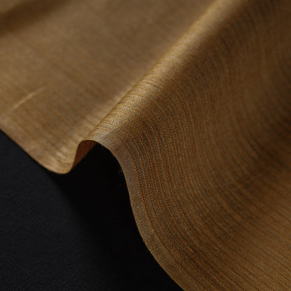 Brown - Vidarbha Tussar Silk Checks Handloom Fabric