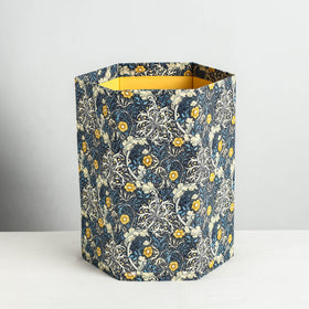  Floral Printed Handcrafted Collapsible Waste Paper Bin 