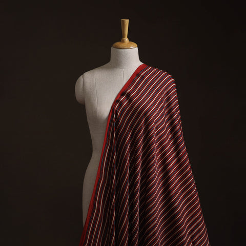 Red - Ajrakh Hand Block Print Natural Dyed Modal Silk Fabric 06