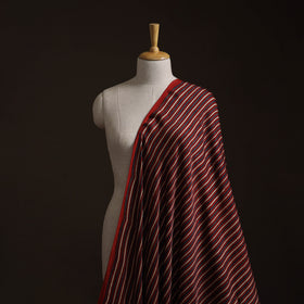Red - Ajrakh Hand Block Print Natural Dyed Modal Silk Fabric 06