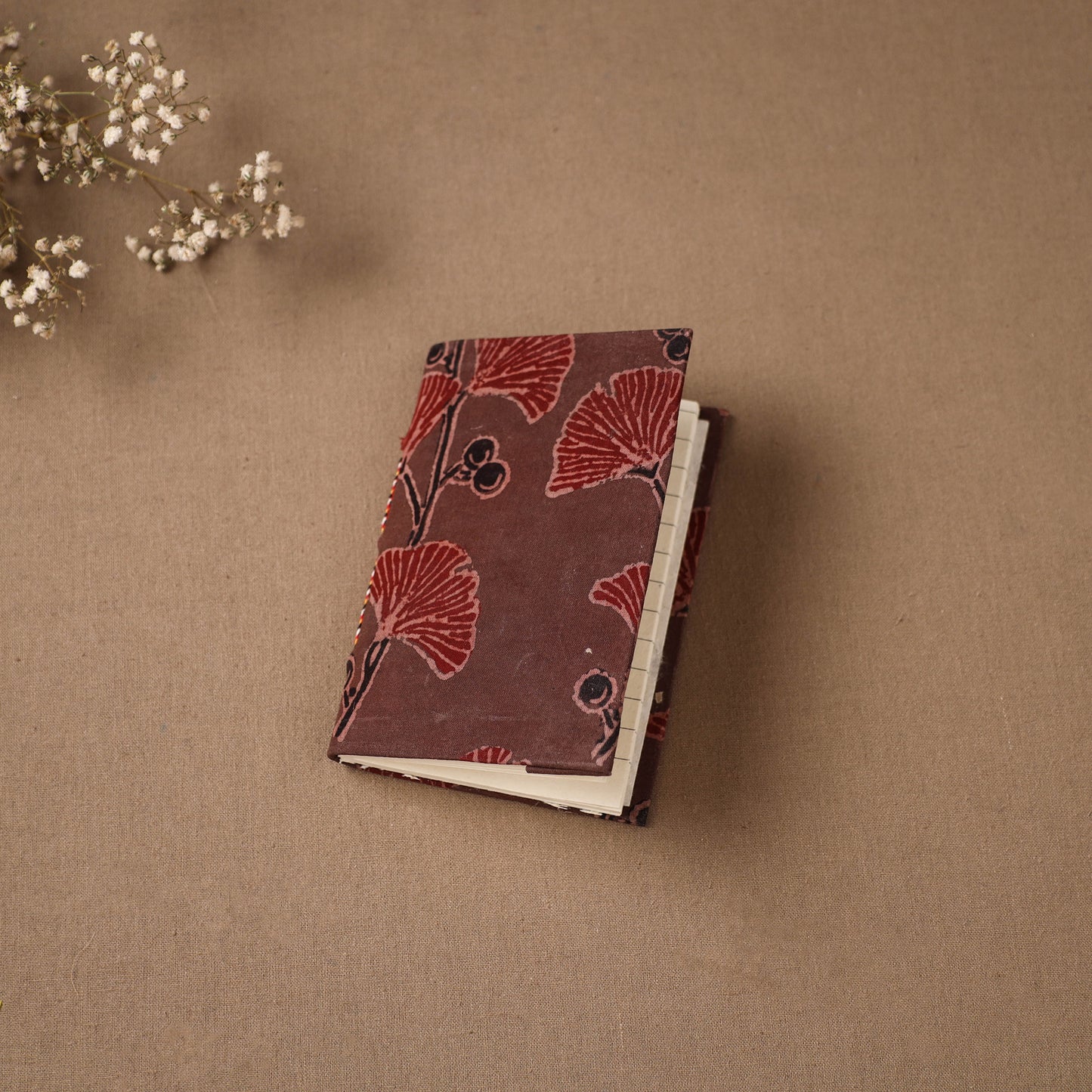 Handmade Paper Notebook in Ajrakh Cover (5 x 3.5 in) 01