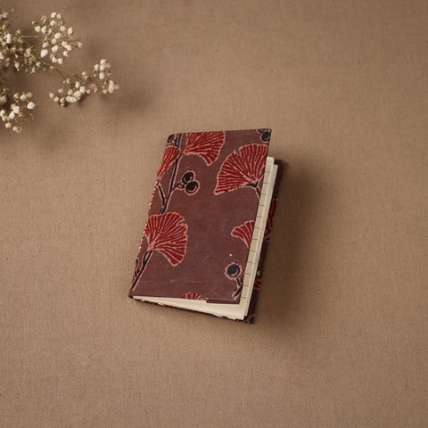 Brown - Handmade Paper Notebook in Ajrakh Cover (5 x 3.5 in) 01