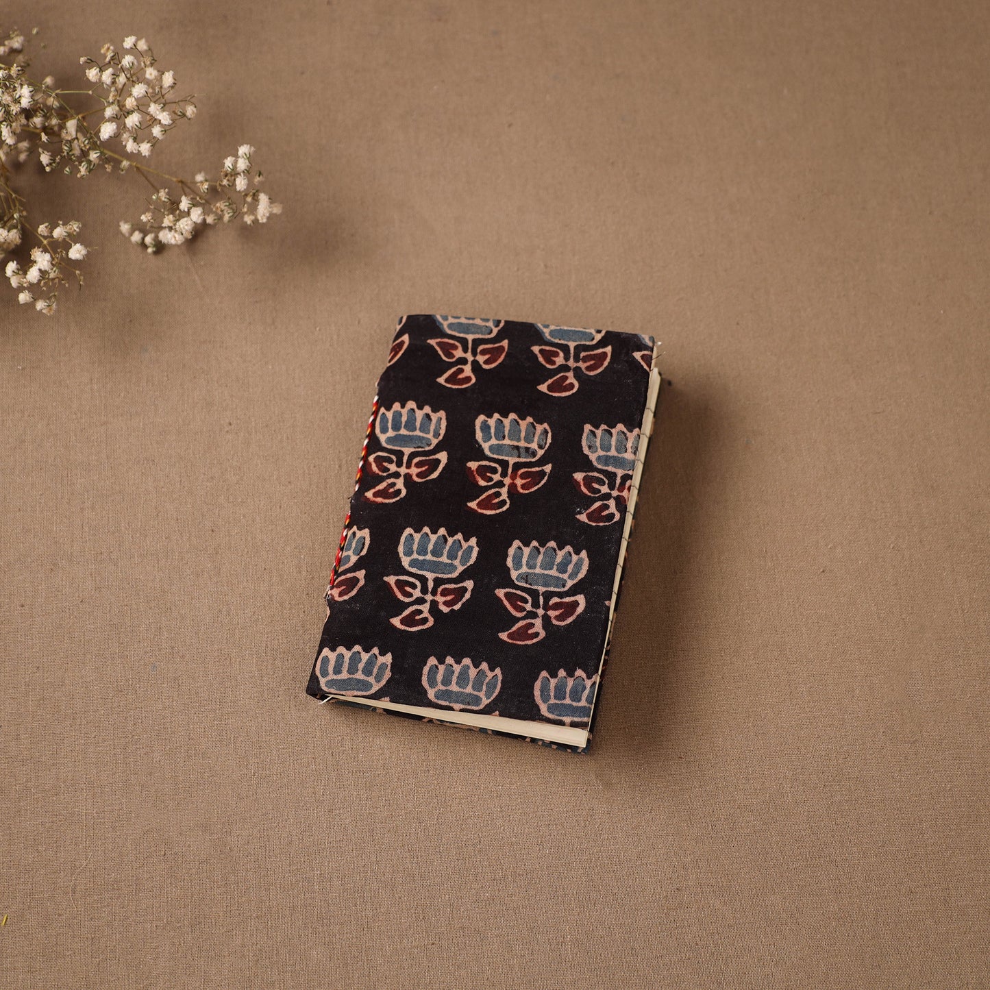 Handmade Paper Notebook in Ajrakh Cover (5 x 3.5 in) 03