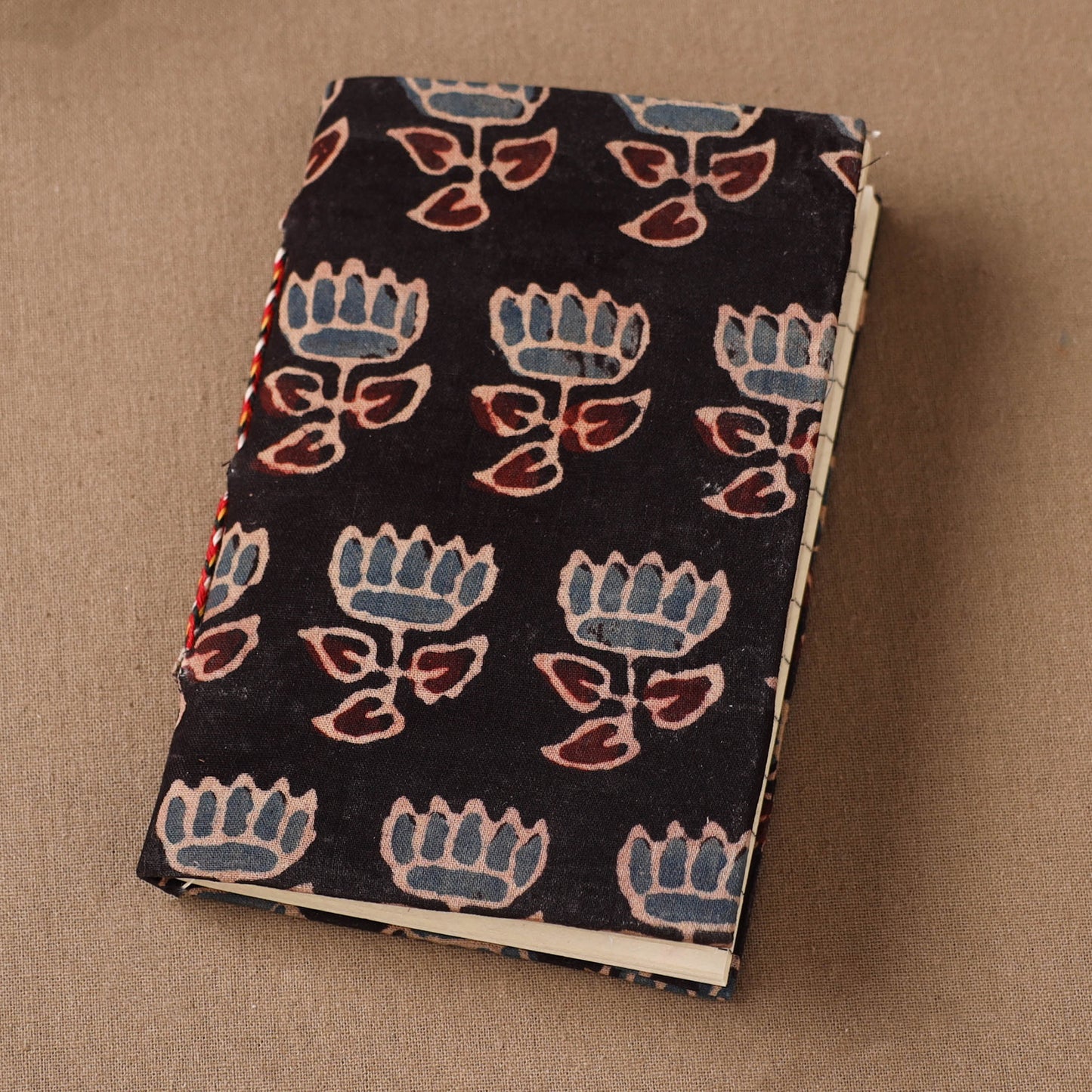 Handmade Paper Notebook in Ajrakh Cover (5 x 3.5 in) 03
