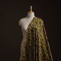 Yellow - Ajrakh Hand Block Print Natural Dyed Modal Silk Fabric 13