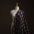 Black - Ajrakh Hand Block Print Natural Dyed Modal Silk Fabric 14