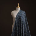 Blue - Ajrakh Hand Block Print Natural Dyed Modal Silk Fabric 15