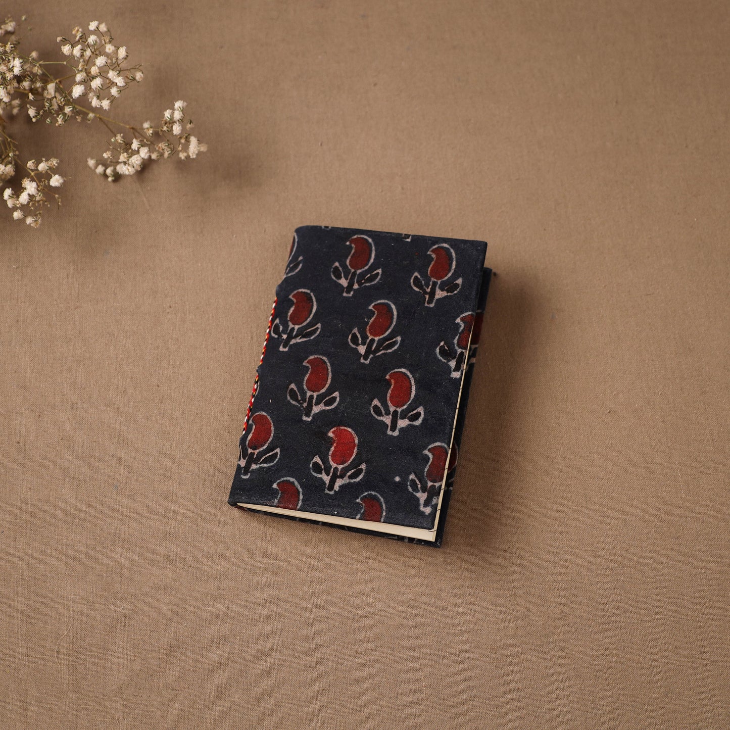 Handmade Paper Notebook in Ajrakh Cover (5 x 3.5 in) 05