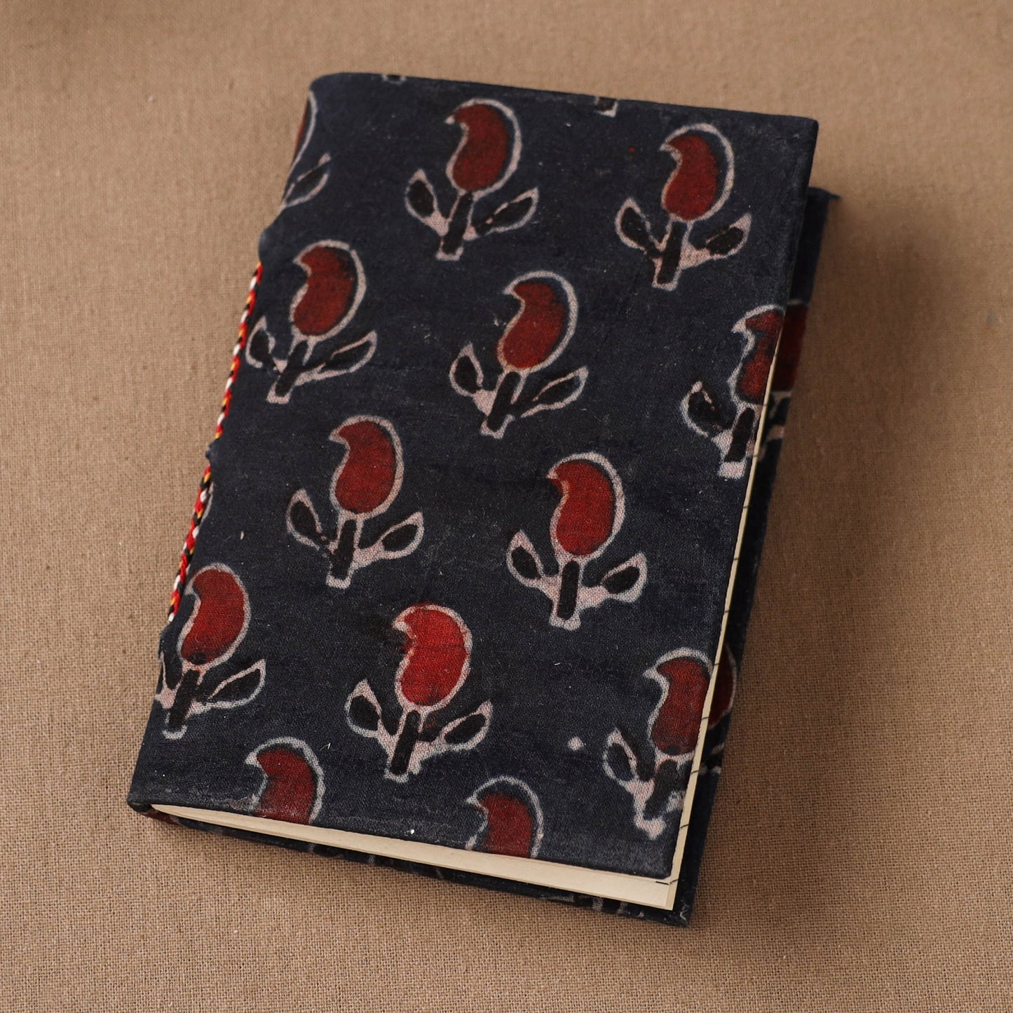 Handmade Paper Notebook in Ajrakh Cover (5 x 3.5 in) 05