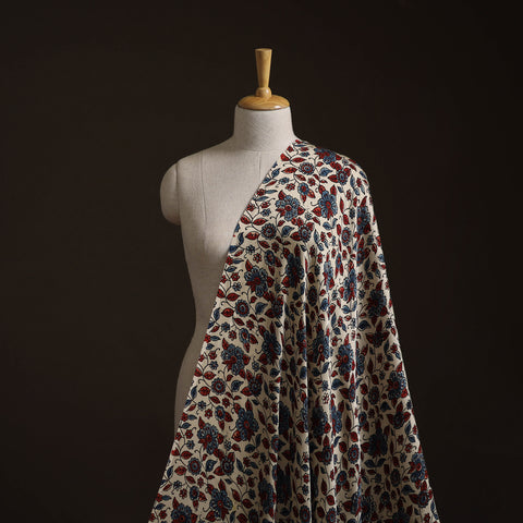 Multicolor - Ajrakh Hand Block Print Natural Dyed Modal Silk Fabric 17