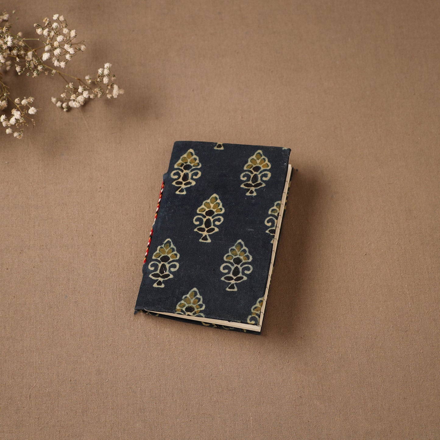 Handmade Paper Notebook in Ajrakh Cover (5 x 3.5 in) 06