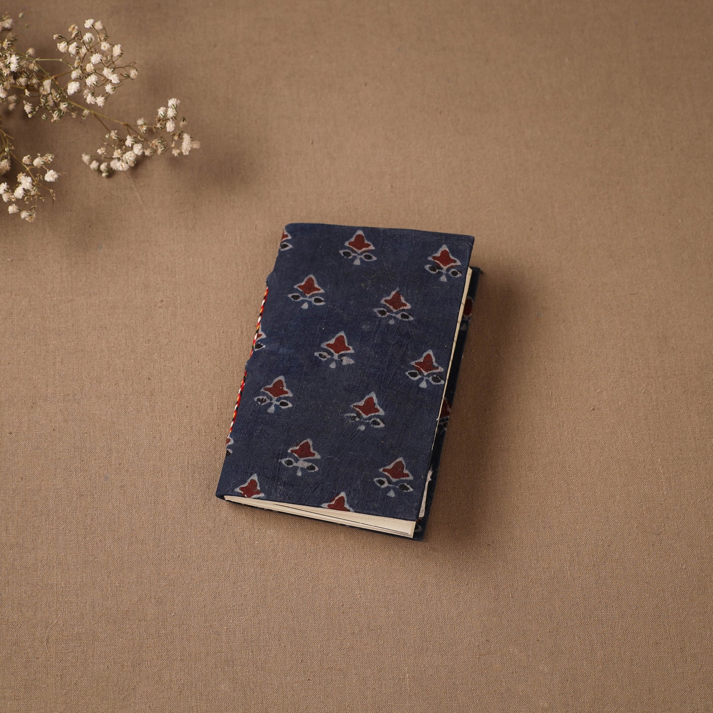 Handmade Paper Notebook in Ajrakh Cover (5 x 3.5 in) 07